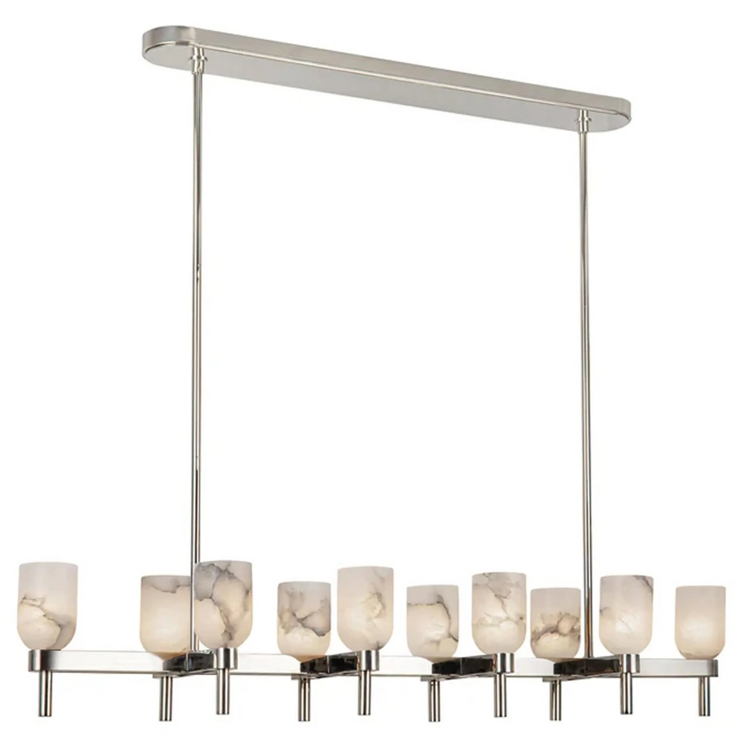 Aurind Linear Island Chandelier - Alabaster