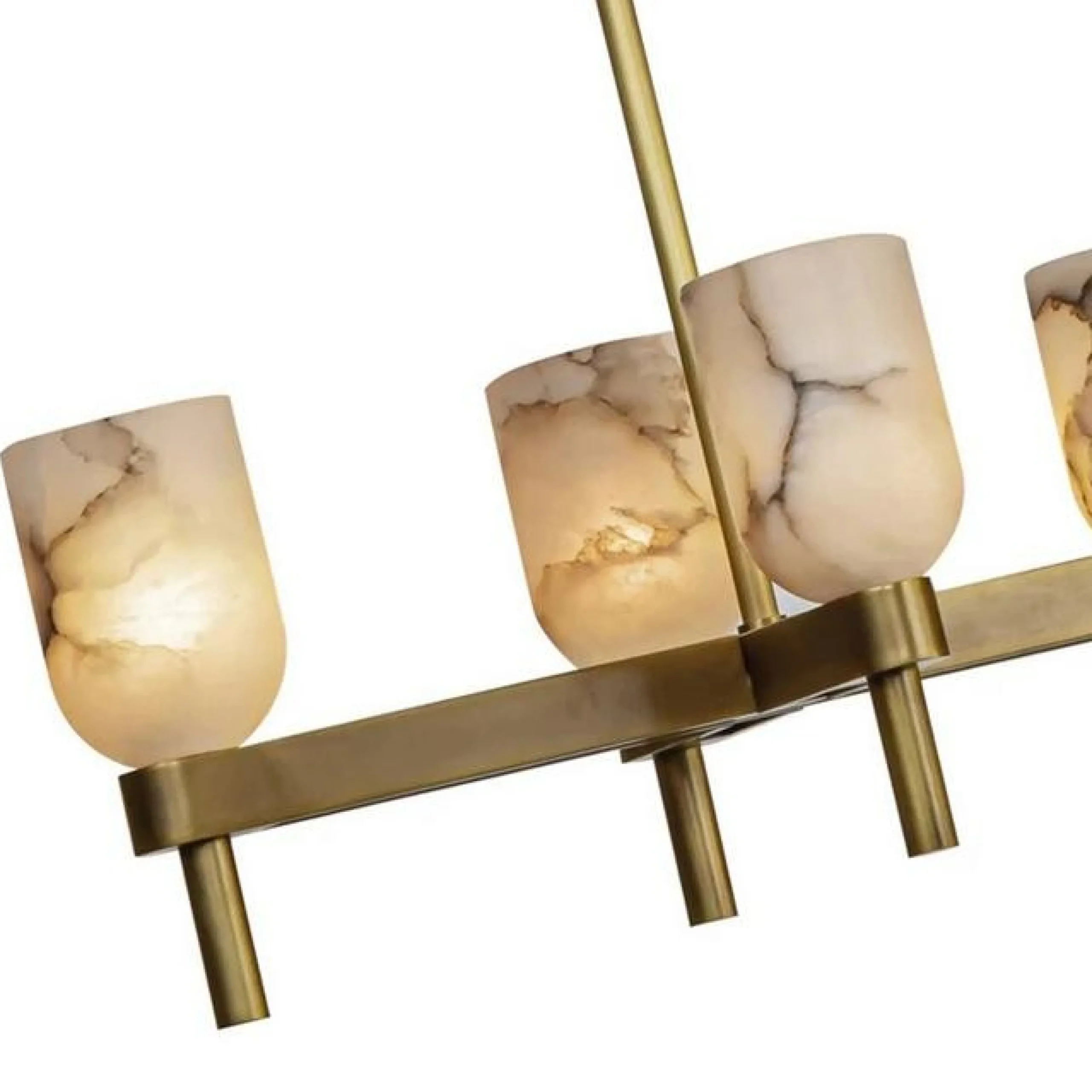 Aurind Linear Island Chandelier - Alabaster