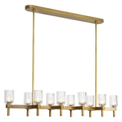Aurind Linear Island Chandelier - Crystal