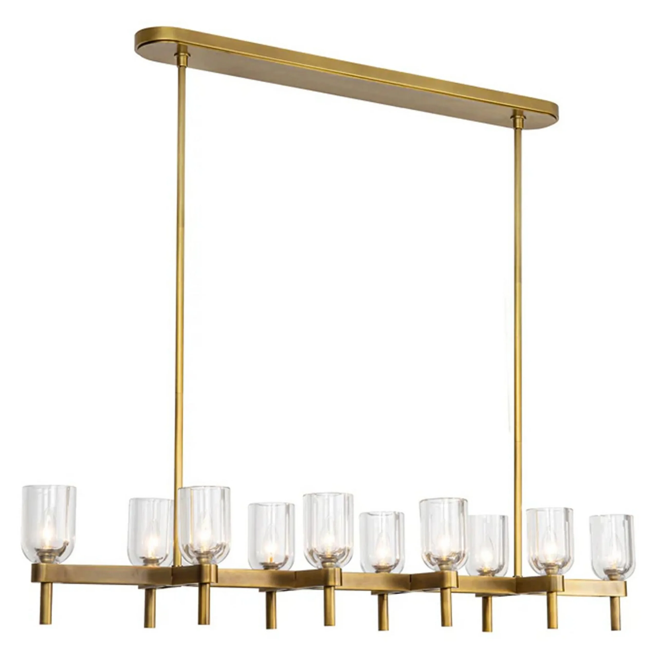 Aurind Linear Island Chandelier - Crystal