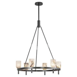 Aurind Ring Chandelier - 6 Light - Alabaster