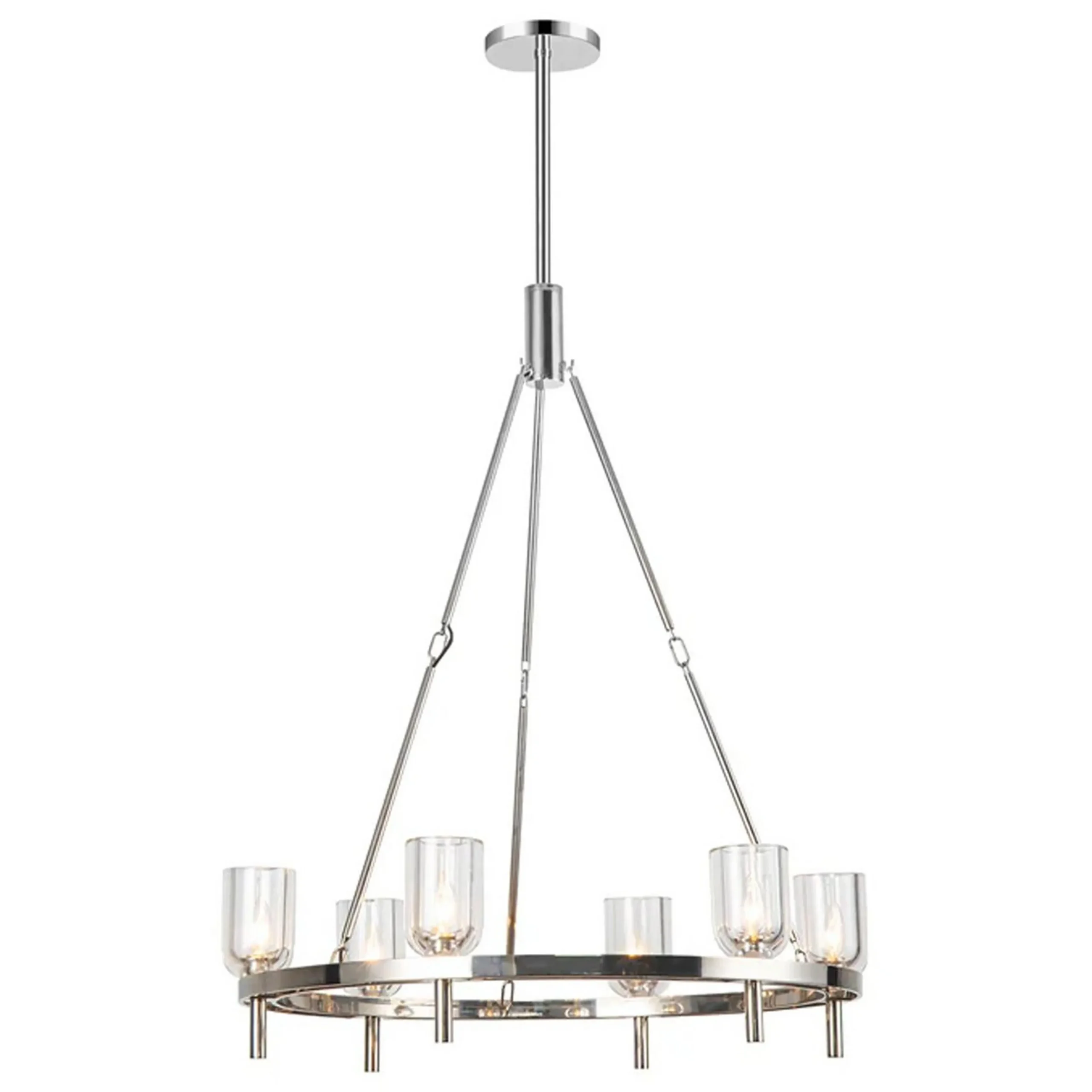 Aurind Ring Chandelier - 6 Light - Crystal