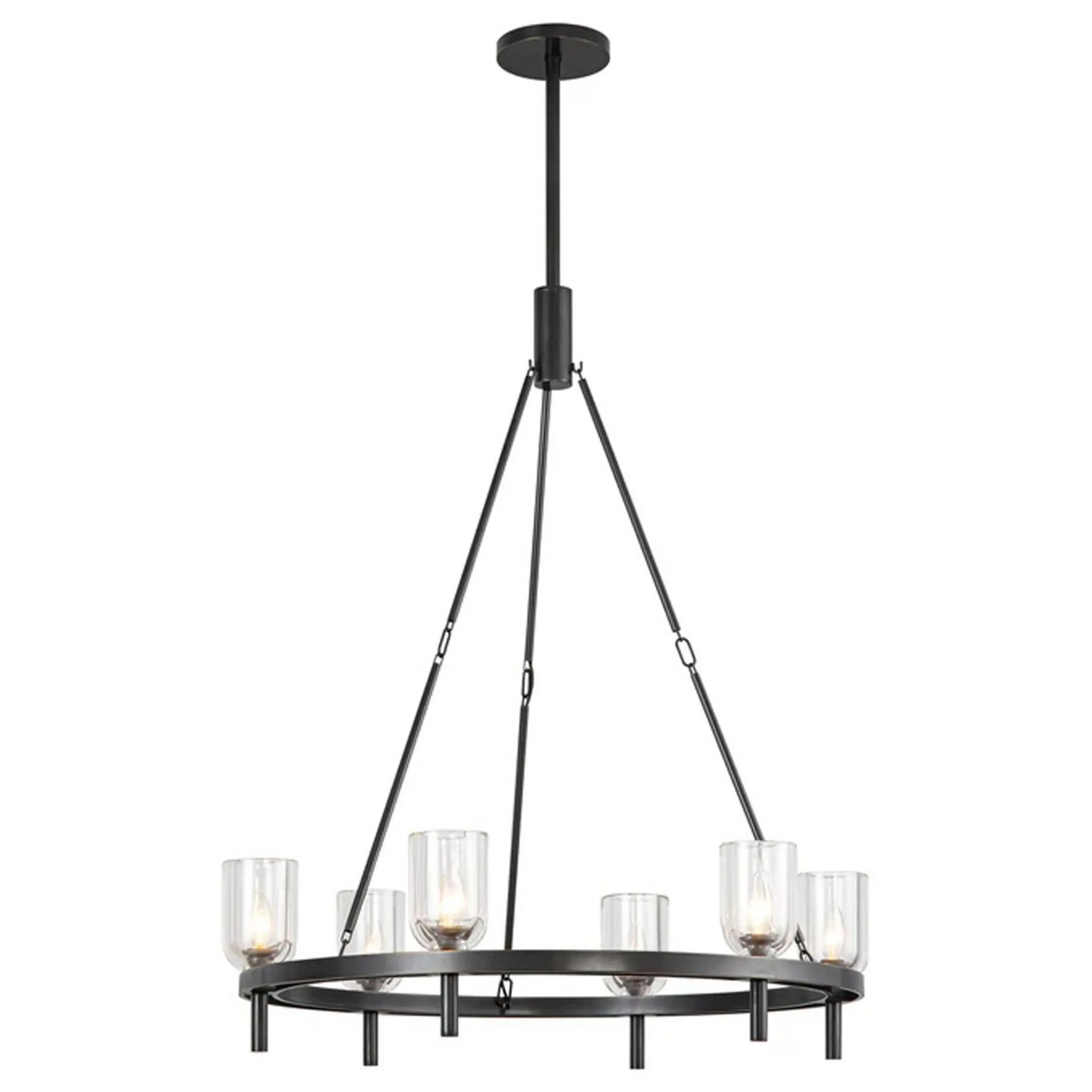 Aurind Ring Chandelier - 6 Light - Crystal