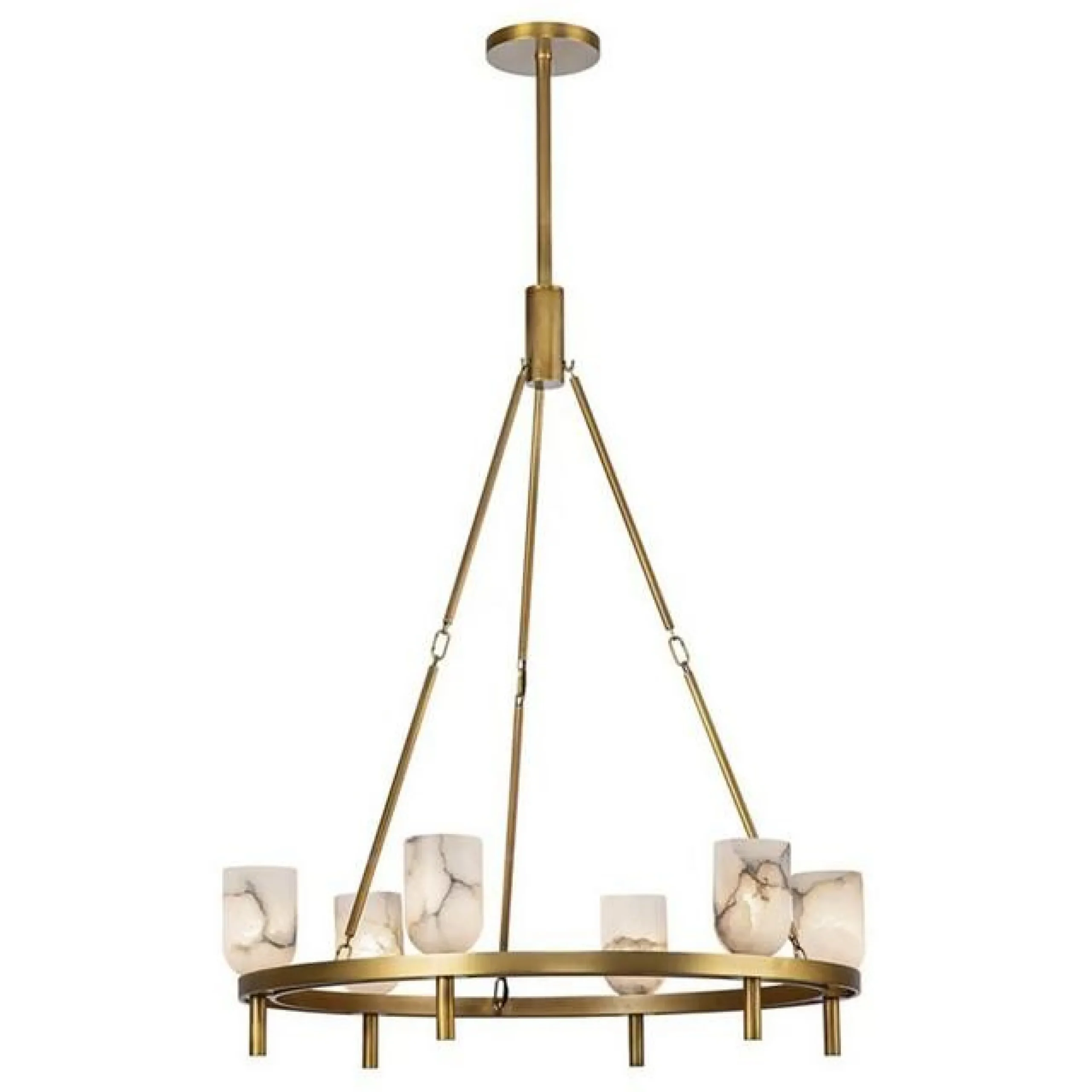 Aurind Ring Chandelier - 6 Light - Alabaster