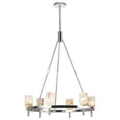 Aurind Ring Chandelier - 6 Light - Alabaster