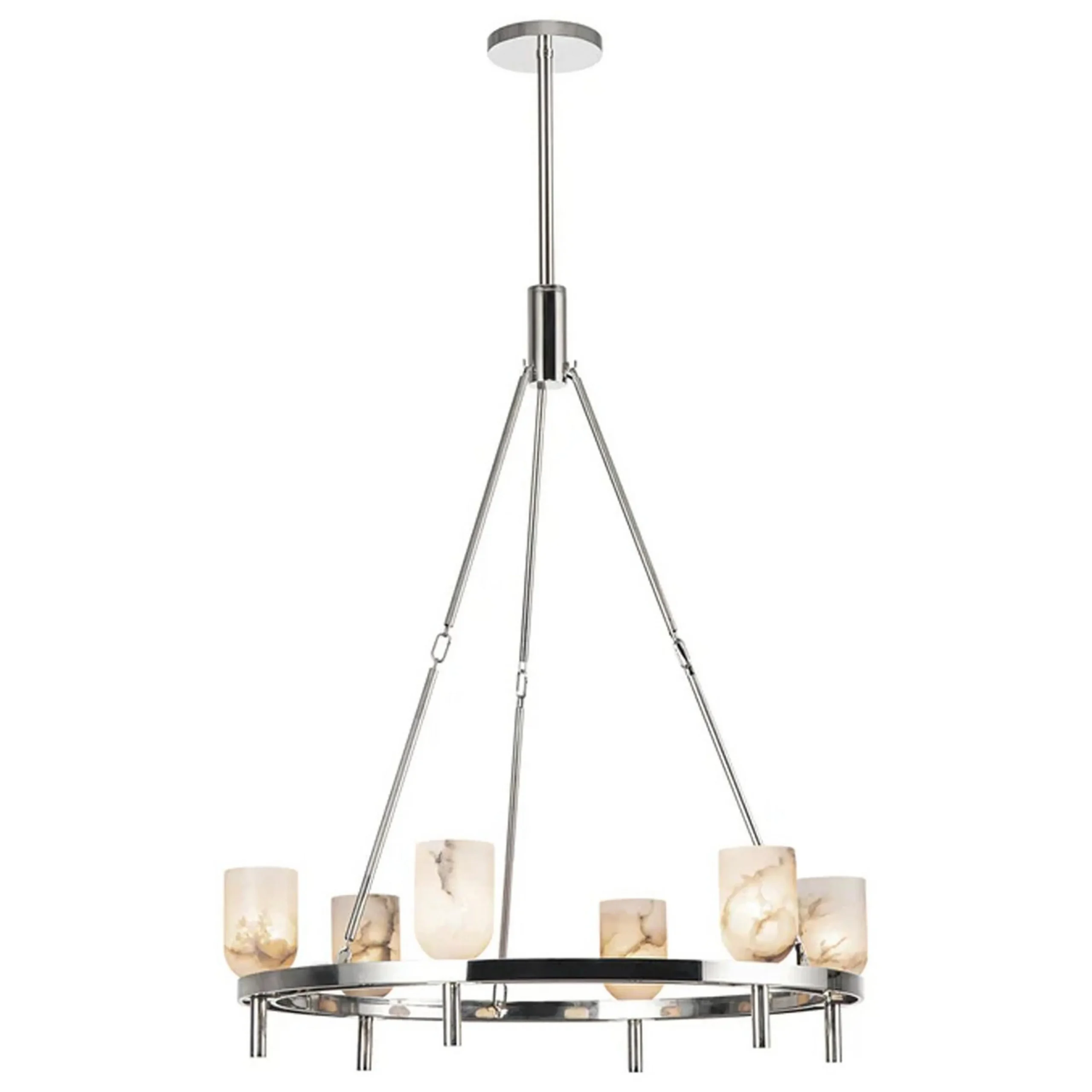 Aurind Ring Chandelier - 6 Light - Alabaster