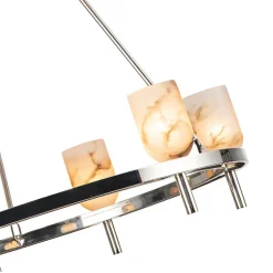 Aurind Ring Chandelier - 6 Light - Alabaster