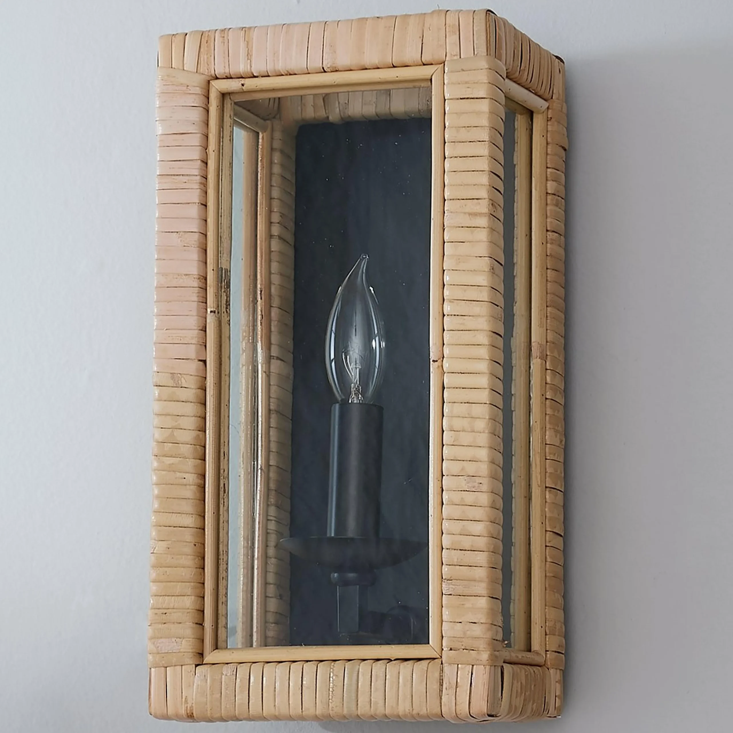 Bamboo Wrapped Frame Sconce
