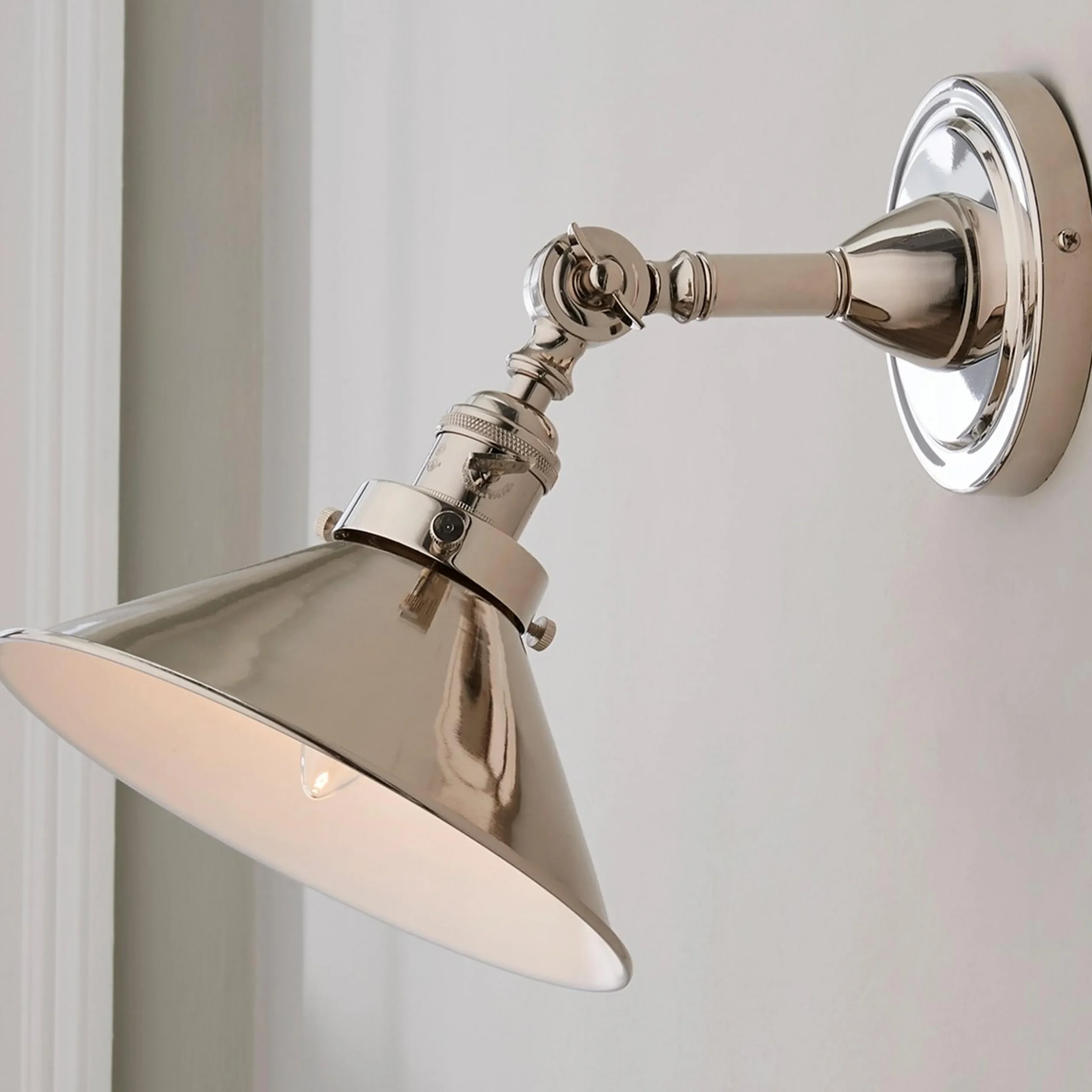 Banner Swing Arm Bath Sconce - Metal Triangular