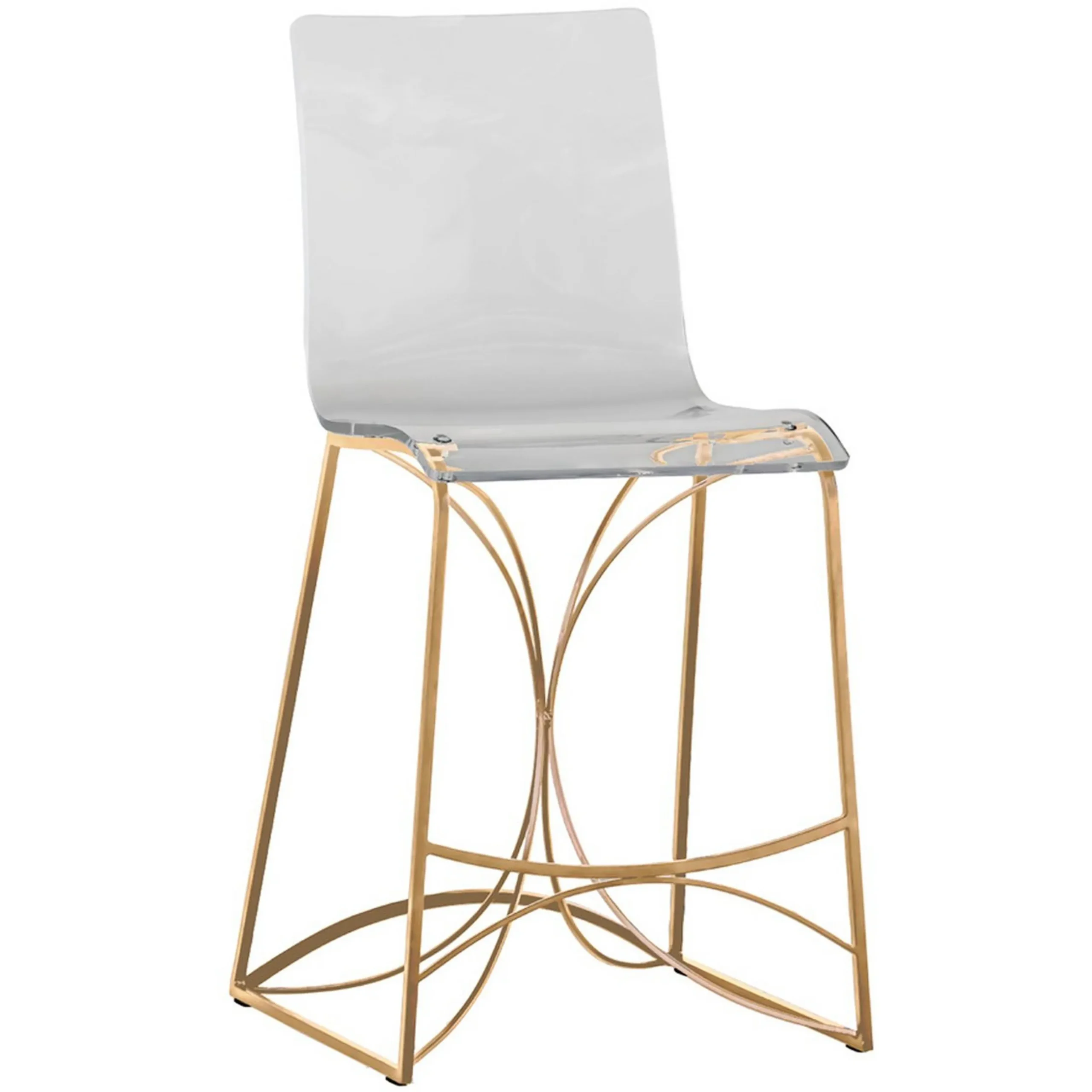 Bardot Lucite Curve Counter Stool
