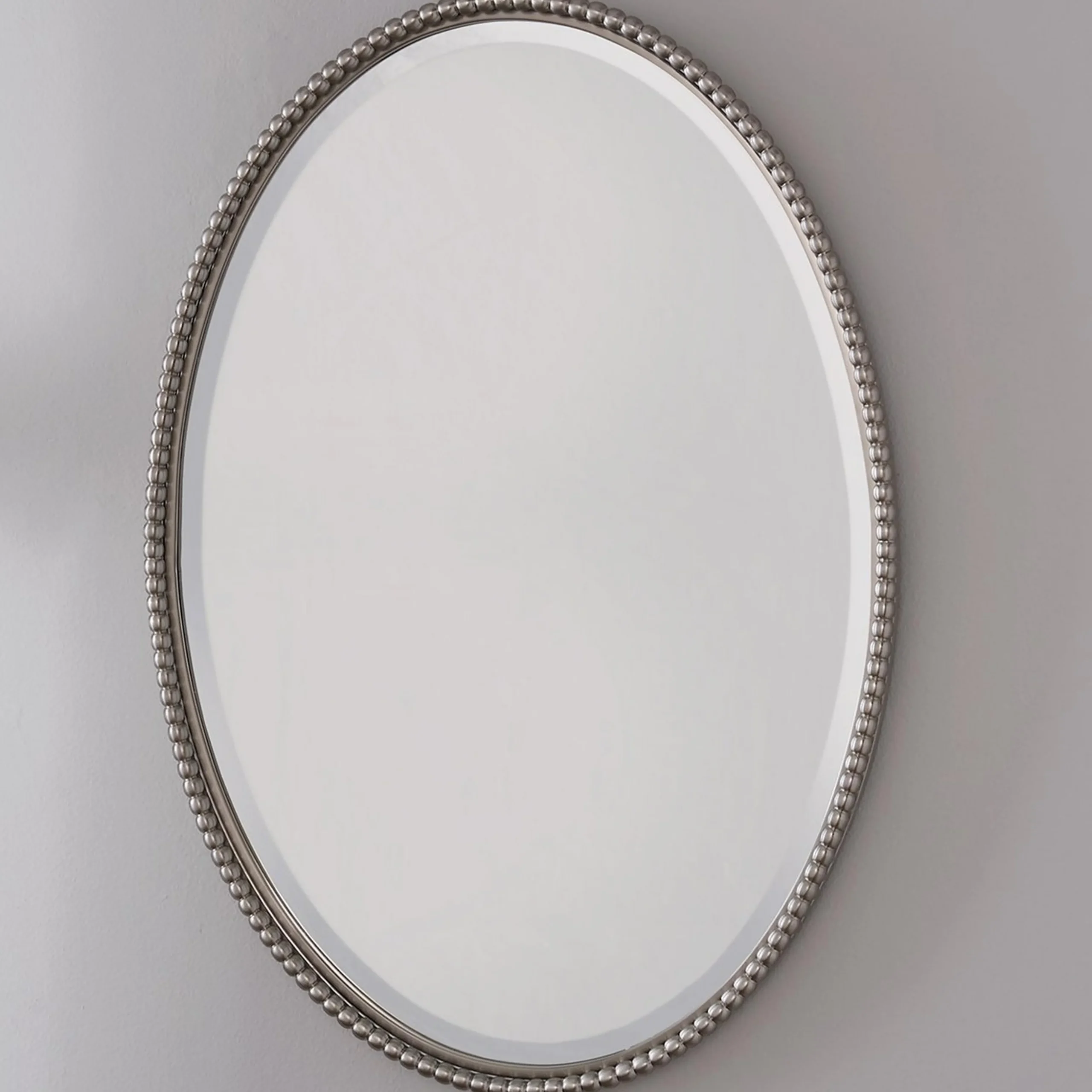 Beaded Beveled Mirror - Oval