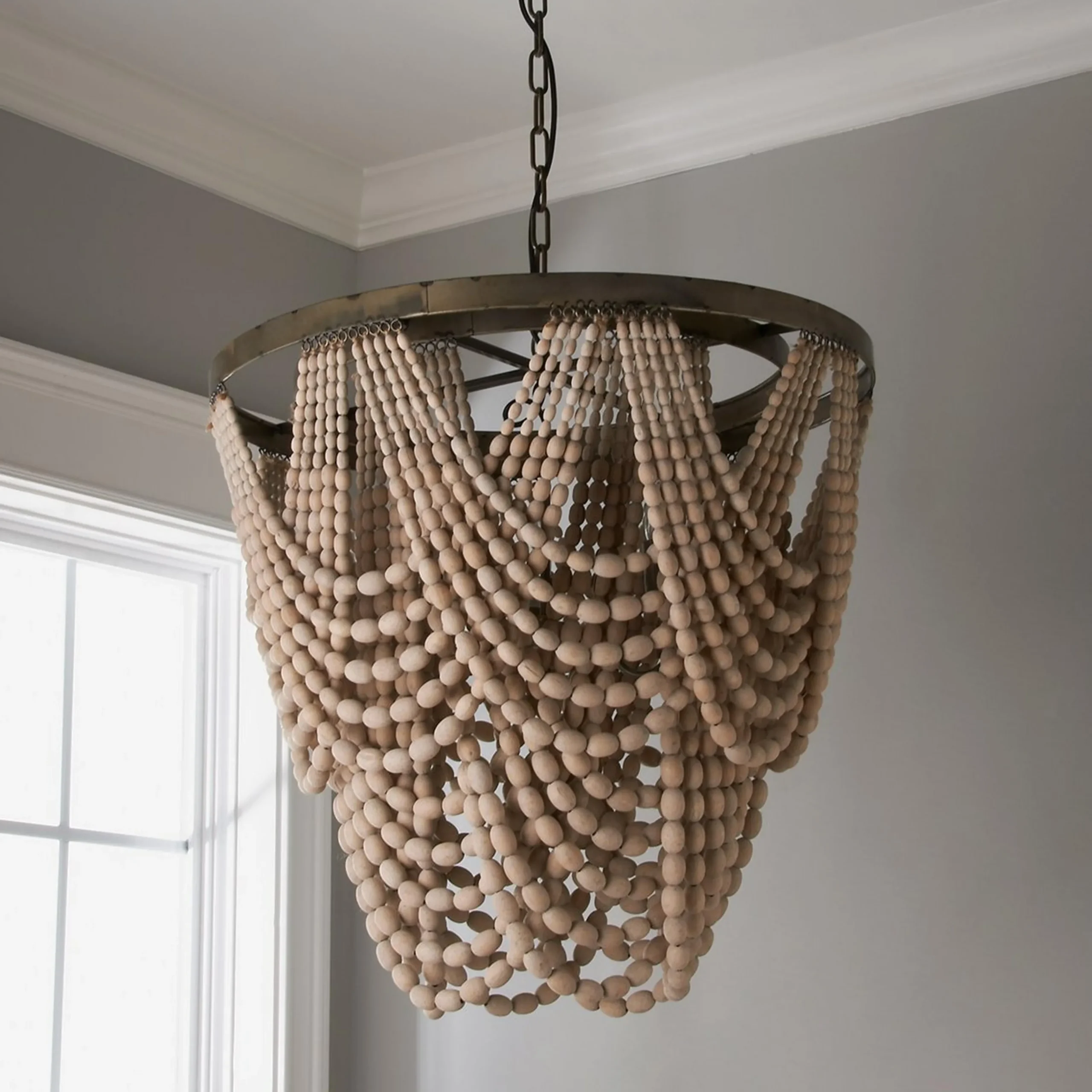 Beaded Drape Curl Chandelier