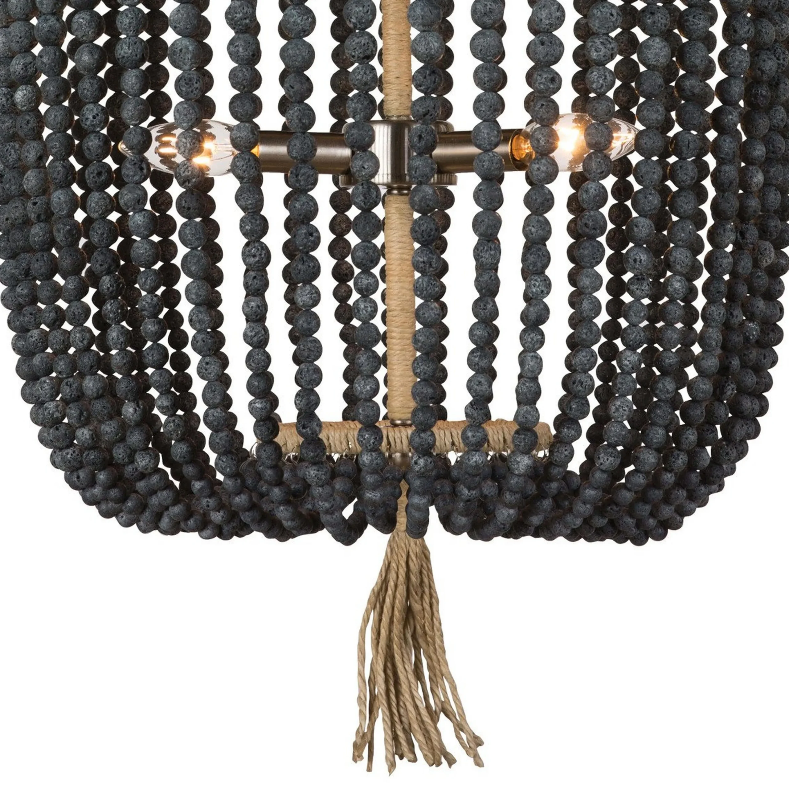 Boho Cottage Chandelier - Rounded Stone