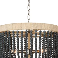 Boho Cottage Chandelier - Rounded Stone