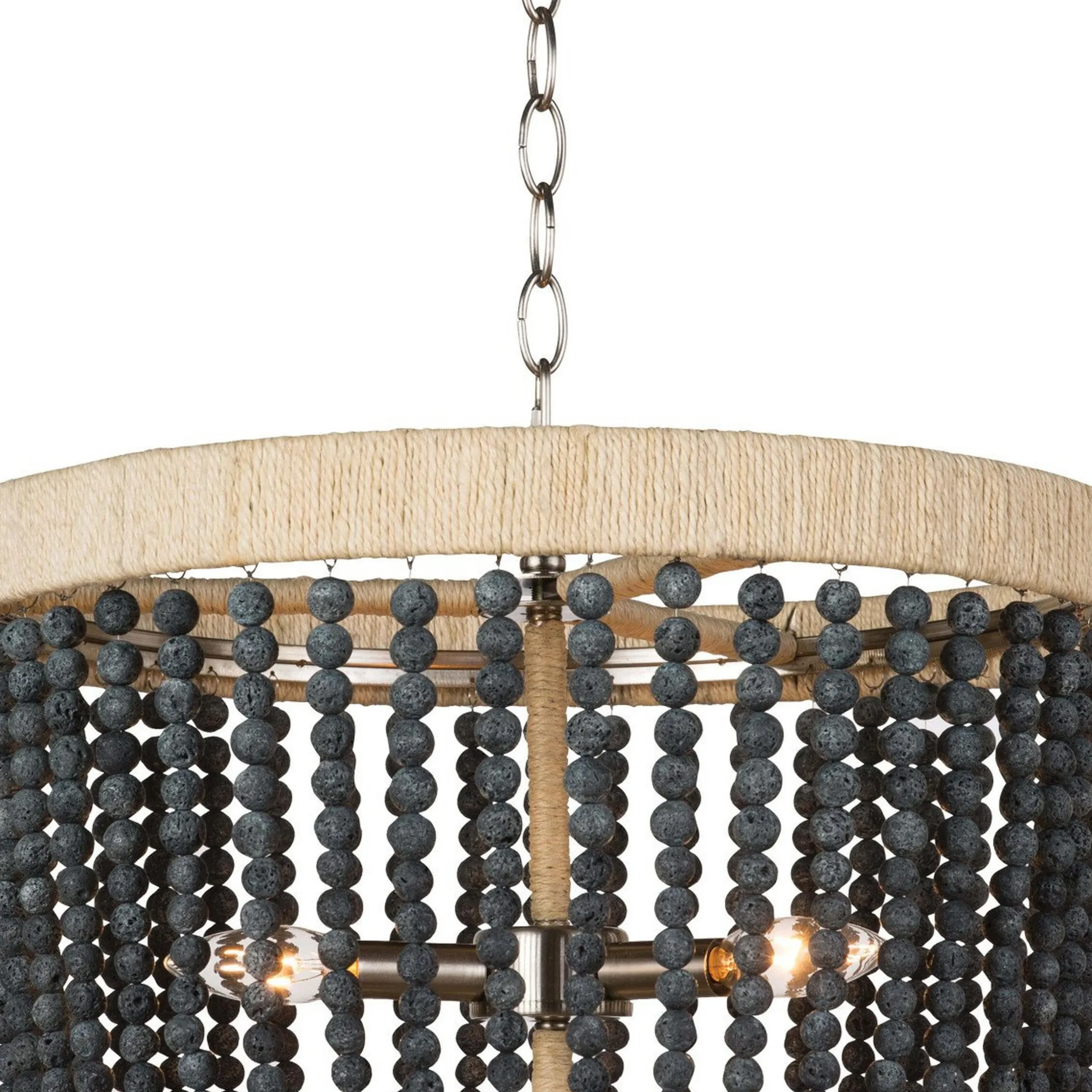 Boho Cottage Chandelier - Rounded Stone