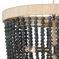Boho Cottage Chandelier - Rounded Stone
