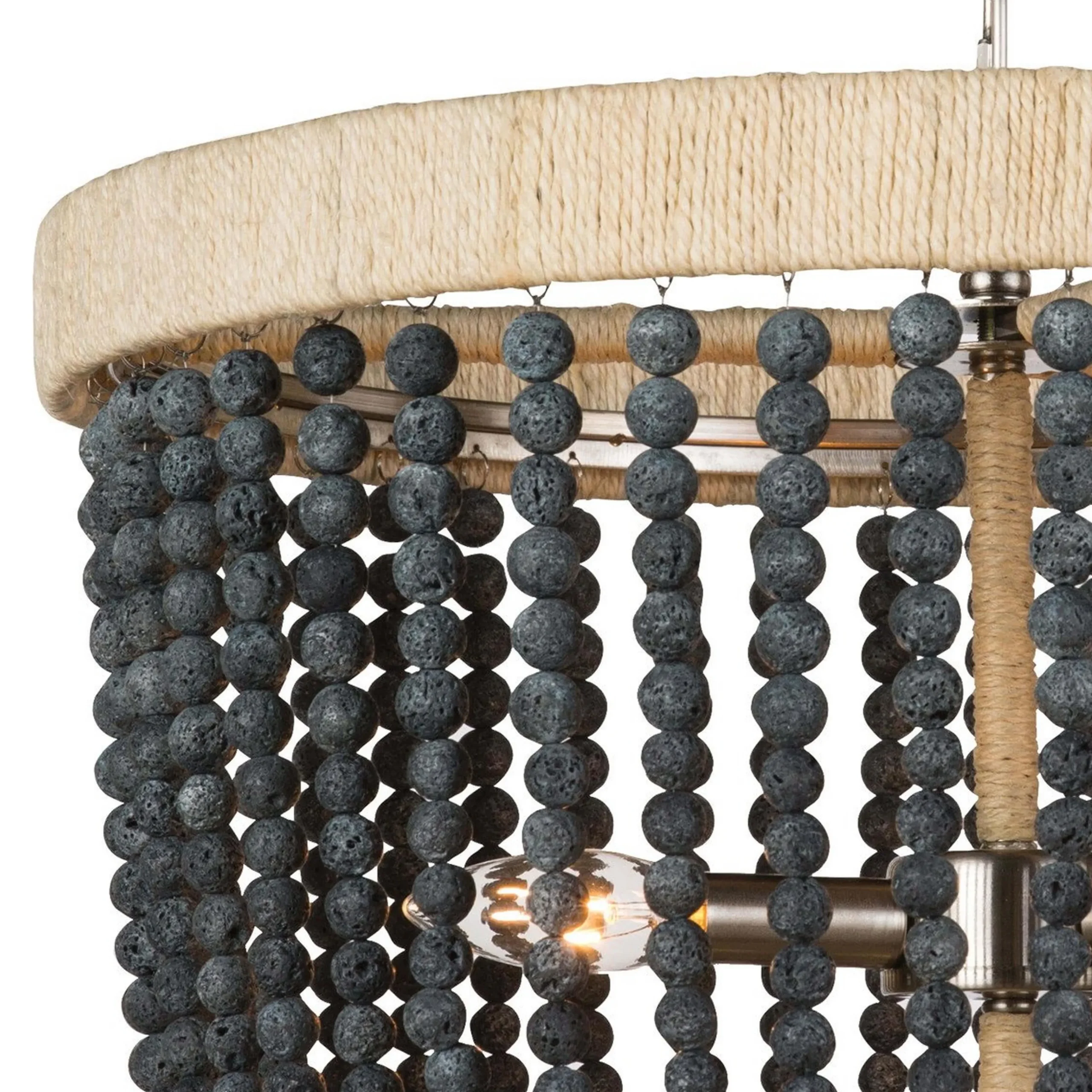 Boho Cottage Chandelier - Rounded Stone