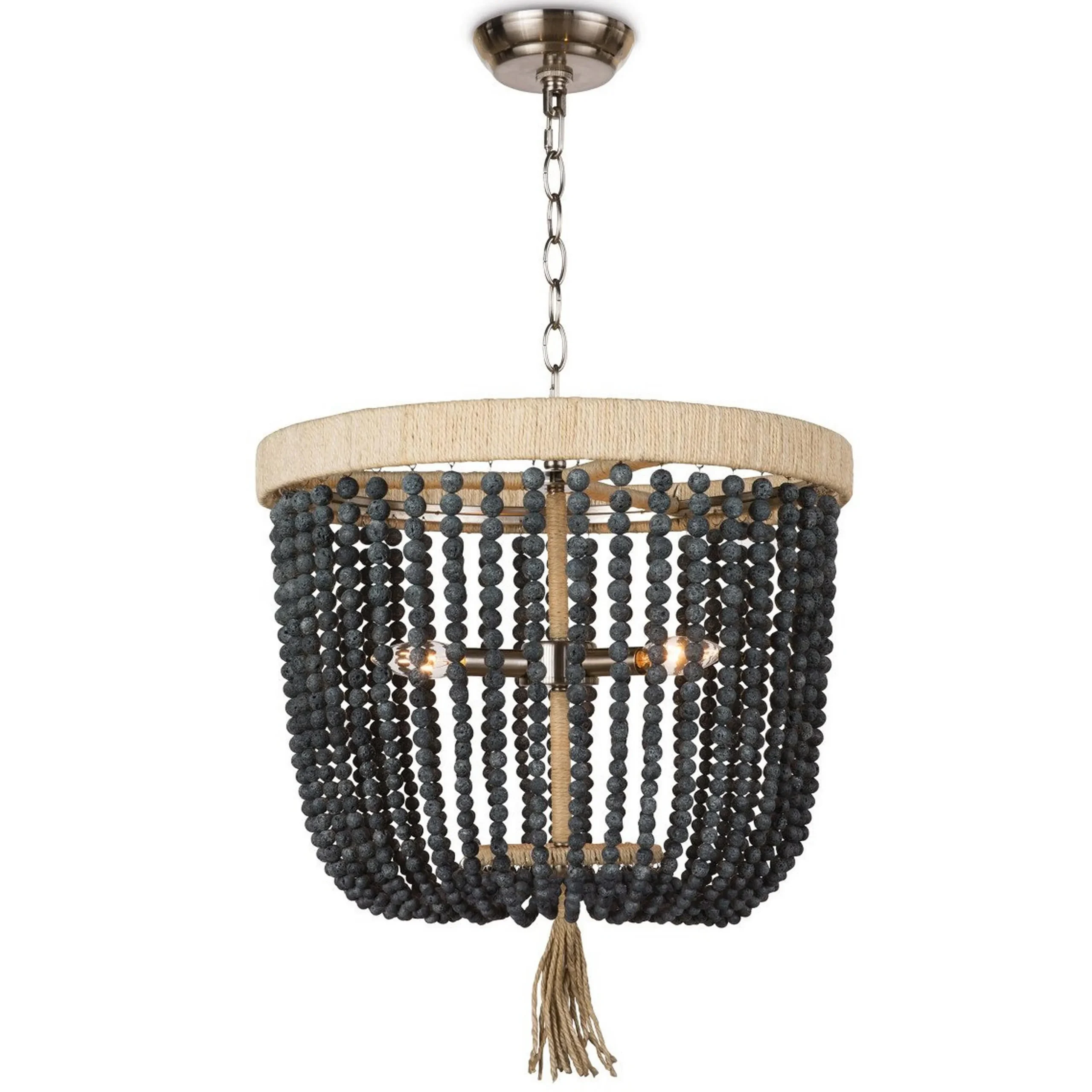 Boho Cottage Chandelier - Rounded Stone