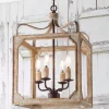 Boho Rustic Cube Chandelier - Small