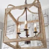 Boho Rustic Cube Chandelier - Large
