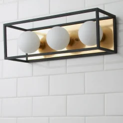 Boxed Globe Vanity Light -3 Light