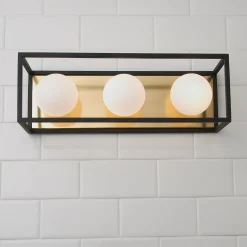 Boxed Globe Vanity Light -3 Light