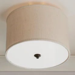 Burlap Drum Shade Ceiling Light