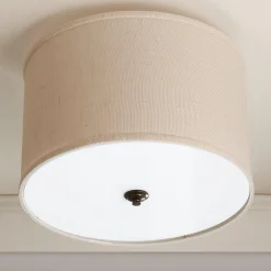 Burlap Drum Shade Ceiling Light