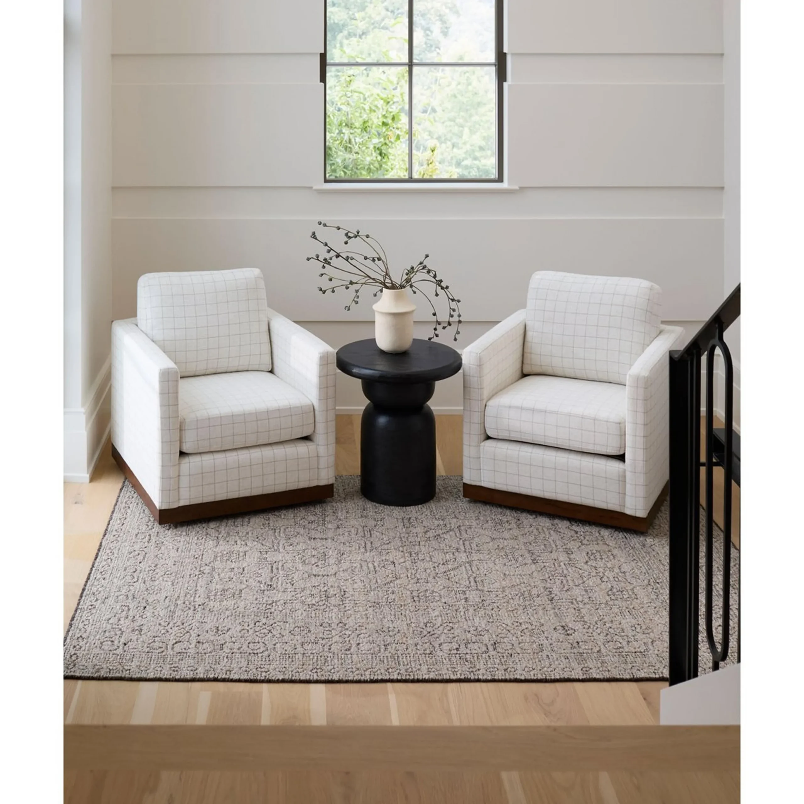 Caiden Swivel Chair - Patterned Linen