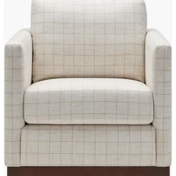 Caiden Swivel Chair - Patterned Linen