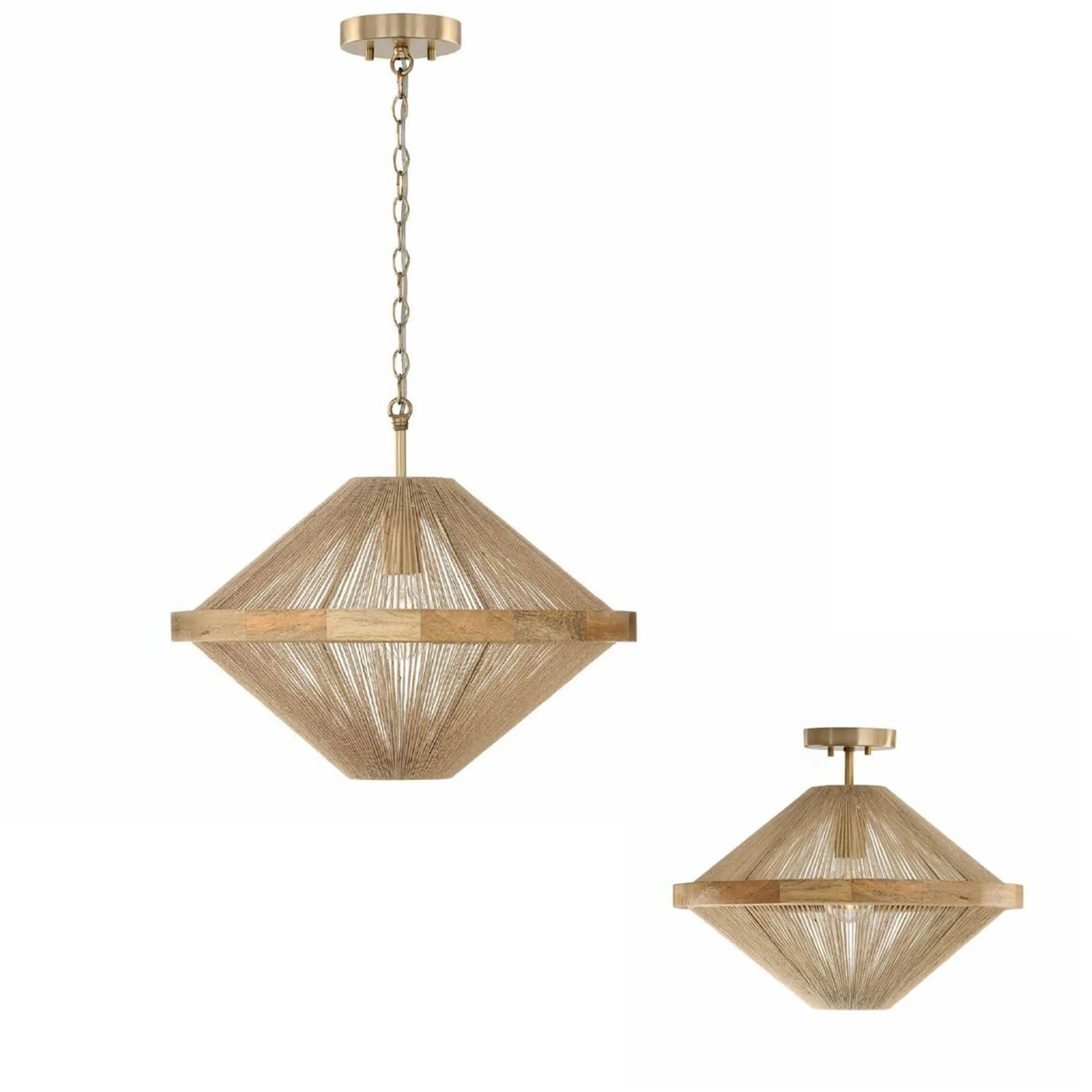 Calyce Closed Convertible Semi-Flush Ceiling Light