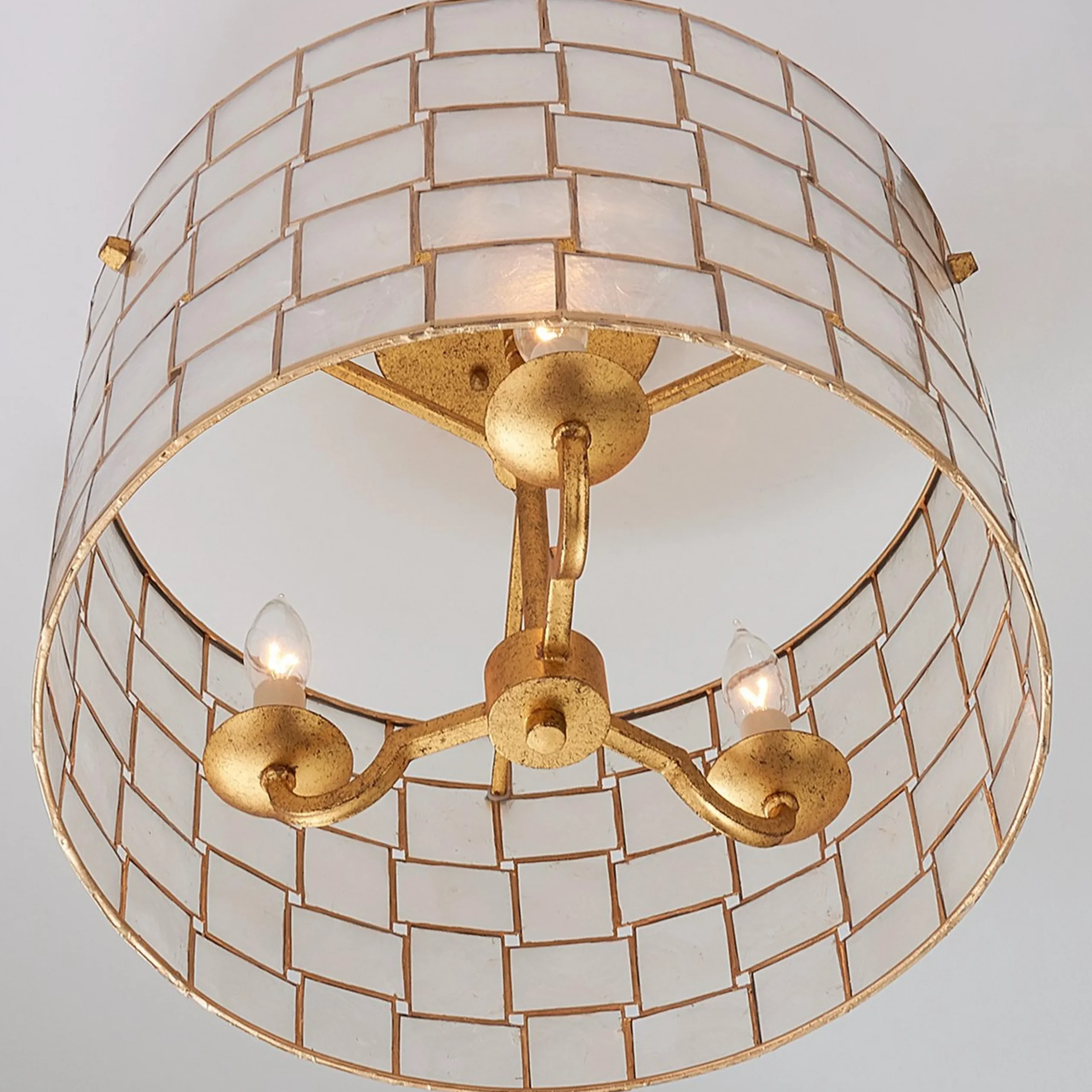 Captiva Shaken Shell Semi-Flush Ceiling Light
