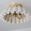 Carved Marble Ruffle Ceiling Light
