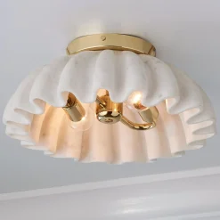 Carved Marble Ruffle Ceiling Light