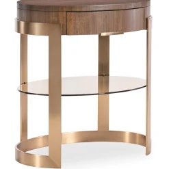 Cecily Side Table - Glass and Metal