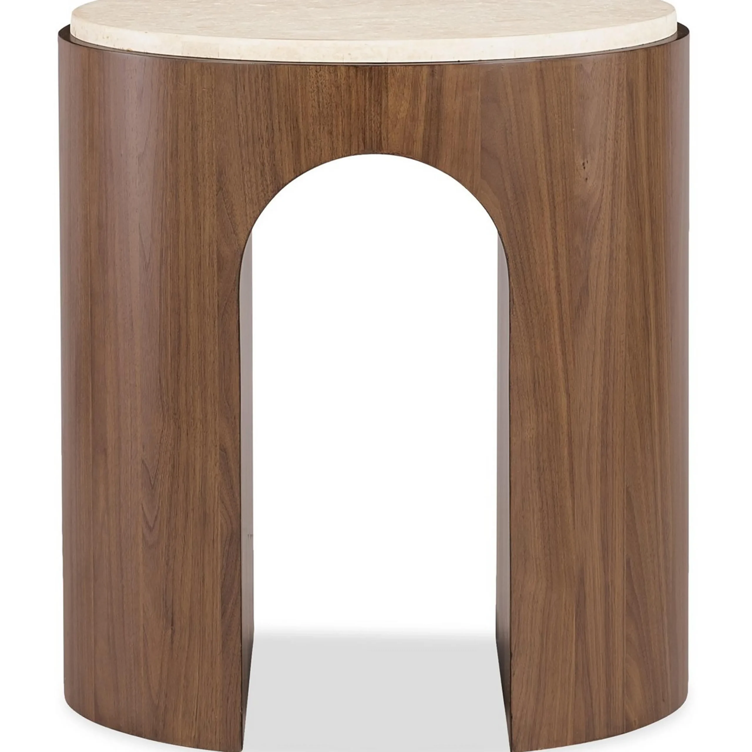 Cecily Side Table - Wood and Marble