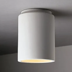 Ceramic Cylinder Ceiling Light - Bisque
