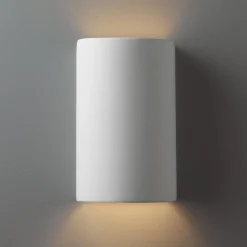 Ceramic Cylinder Outdoor Sconce - Small - Bisque