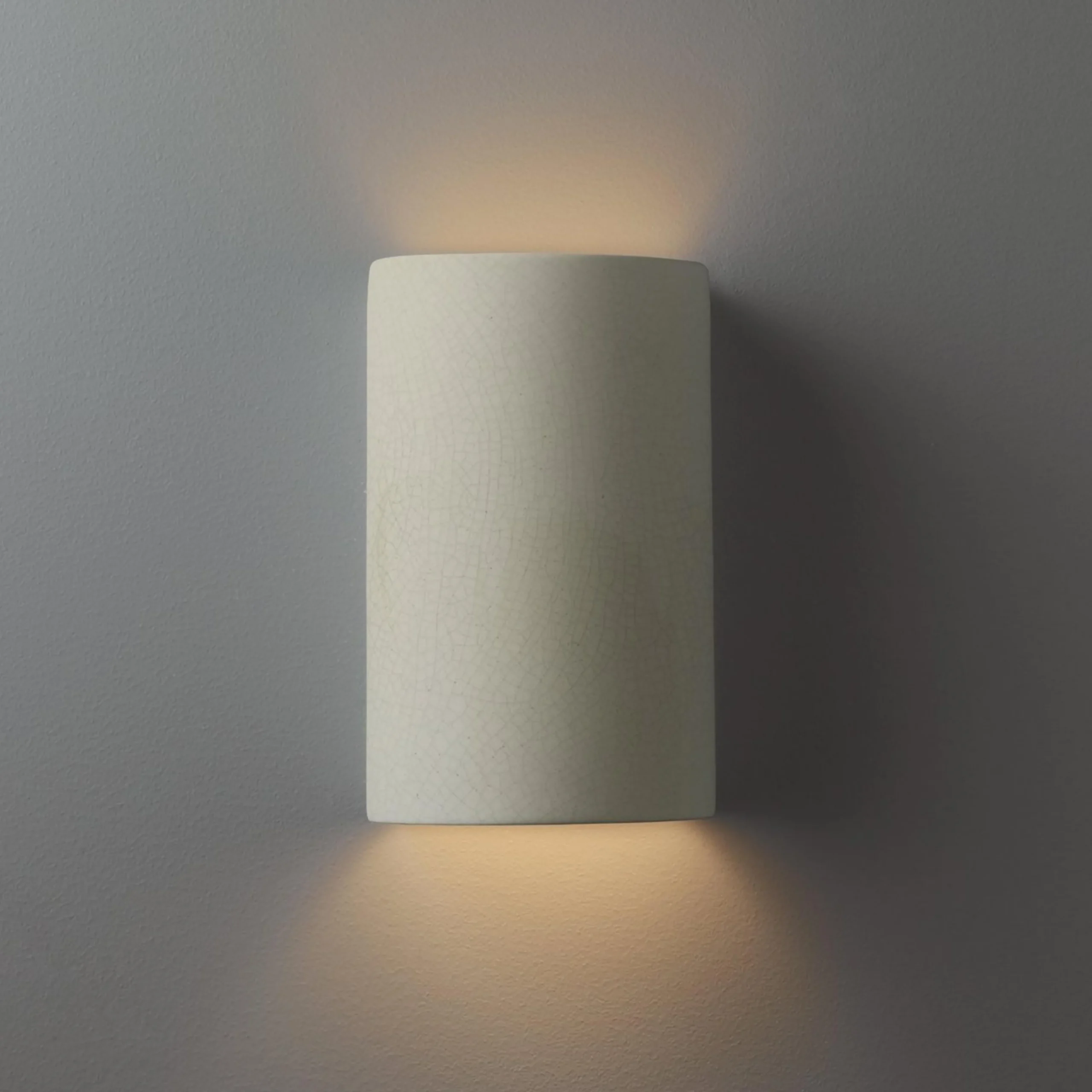 Ceramic Cylinder Outdoor Sconce - Small - Crackle