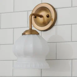 Chris Loves Julia Marlo Bath Sconce - Milk Glass