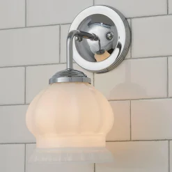 Chris Loves Julia Marlo Bath Sconce - Milk Glass