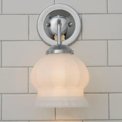Chris Loves Julia Marlo Bath Sconce - Milk Glass