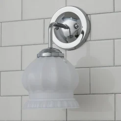 Chris Loves Julia Marlo Bath Sconce - Milk Glass