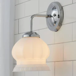 Chris Loves Julia Marlo Bath Sconce - Milk Glass