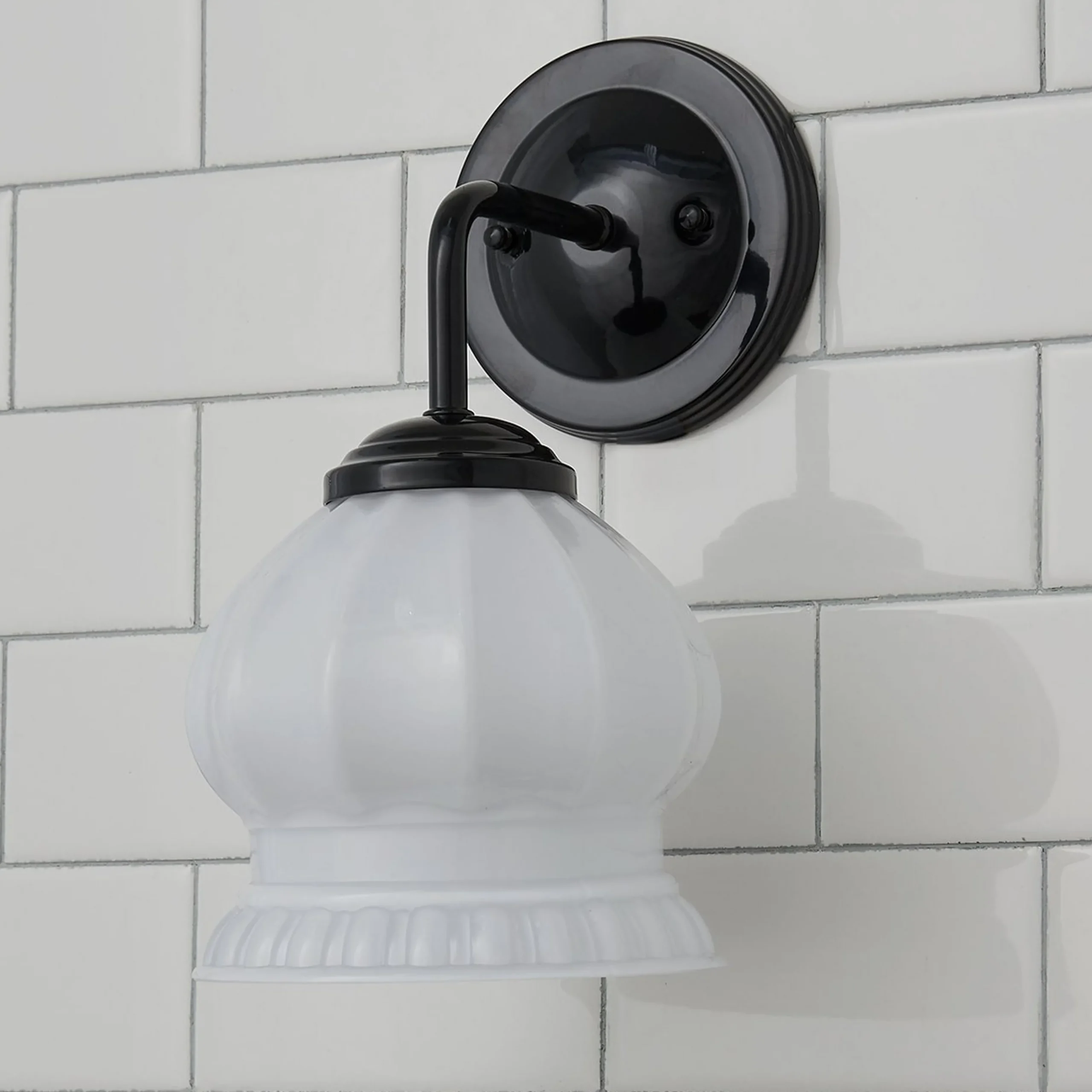 Chris Loves Julia Marlo Bath Sconce - Milk Glass