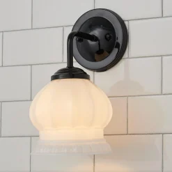 Chris Loves Julia Marlo Bath Sconce - Milk Glass