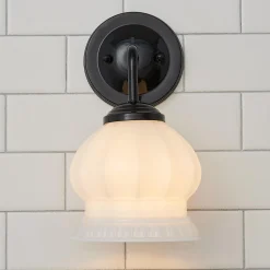 Chris Loves Julia Marlo Bath Sconce - Milk Glass