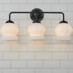 Chris Loves Julia Marlo Vanity Light - 3 Light - Milk Glass