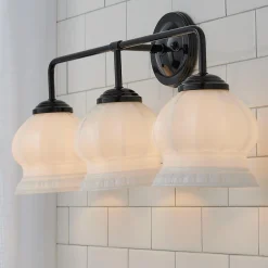 Chris Loves Julia Marlo Vanity Light - 3 Light - Milk Glass