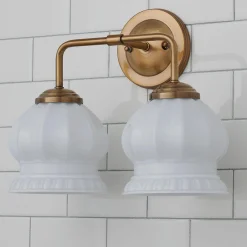 Chris Loves Julia Marlo Vanity Light - 2 Light - Milk Glass